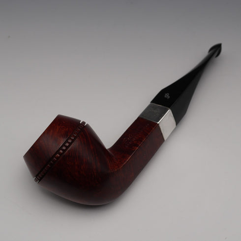 アイルランド Peterson's シャーロック・ホームズ「ザ・オリジナル」ブルドッグ型パイプ 純銀装飾 フルセット 極美品