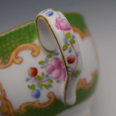 英國古董 Minton 綠色鬥雞杯碟