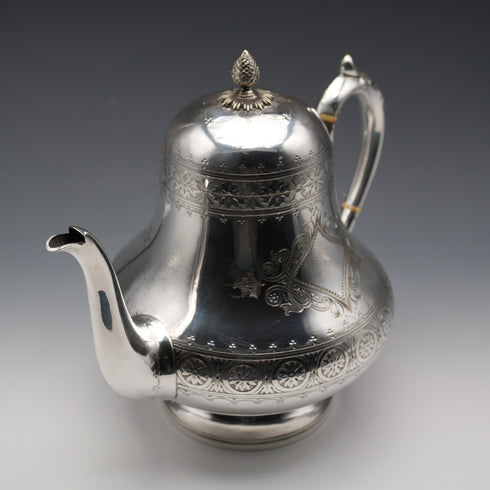 1880年頃 英国アンティーク シルバープレート製 ティーポット メーカー不明