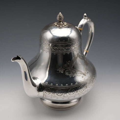 1880年頃 英国アンティーク シルバープレート製 ティーポット メーカー不明