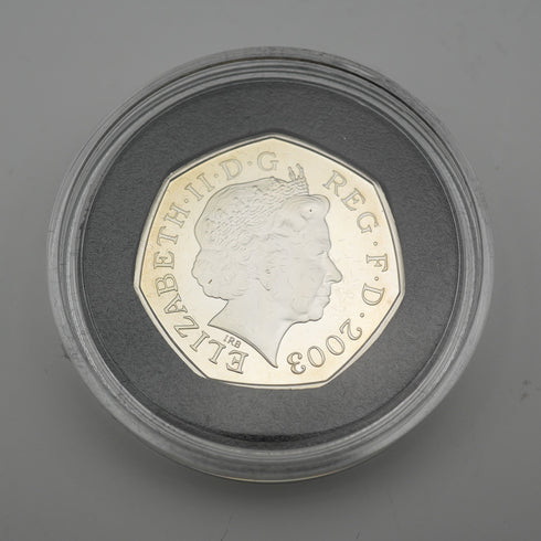 英國 50 便士紀念銀幣 婦女社會政治聯盟成立 100 週年 Royal Mint 附保護殼和說明書