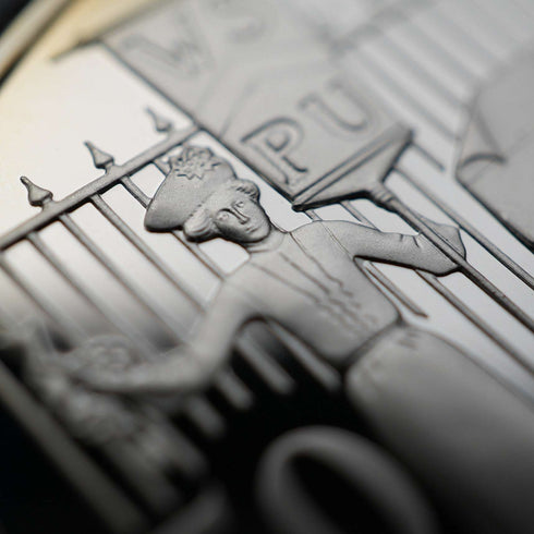 英國 50 便士紀念銀幣 婦女社會政治聯盟成立 100 週年 Royal Mint 附保護殼和說明書