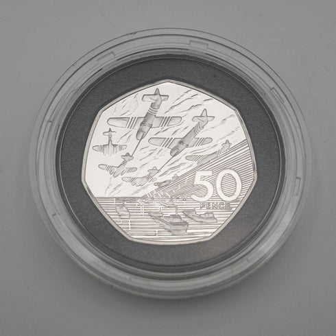 英国 50ペンス記念銀貨 第二次世界大戦 D-デ50周年 RoyalMint ケース・説明書付