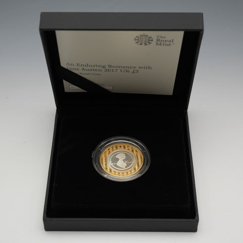 英國 2 英鎊紀念銀幣 珍·奧斯汀逝世 200 週年 Royal Mint 附保護盒及說明書