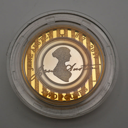 英國 2 英鎊紀念銀幣 珍·奧斯汀逝世 200 週年 Royal Mint 附保護盒及說明書
