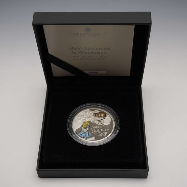 英国 2ポンド記念銀貨 「不思議の国のアリス」1オンスプルーフ銀貨 RoyalMint ケース・説明書付