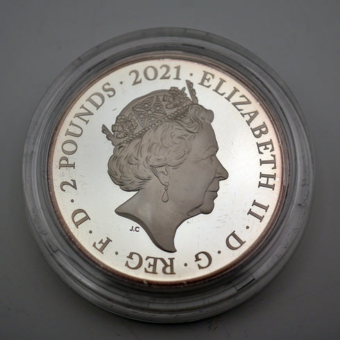 英國 2 英鎊紀念銀幣「愛麗絲夢遊仙境」1 盎司精鑄銀幣 RoyalMint 附盒裝與說明書