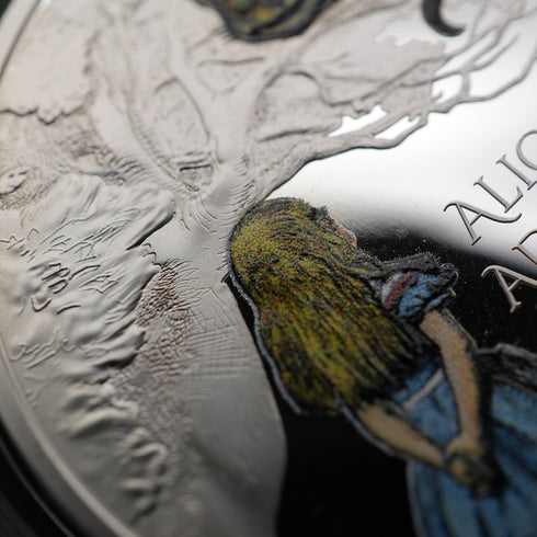 英國 2 英鎊紀念銀幣「愛麗絲夢遊仙境」1 盎司精鑄銀幣 RoyalMint 附盒裝與說明書