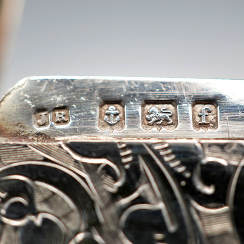 1905年 英國古董 純銀製大型名片盒 97g John Rose