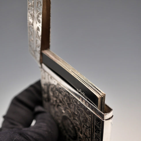 1882 British Antique Sterling Silver Card Case 56g Deakin & Francis Ltd