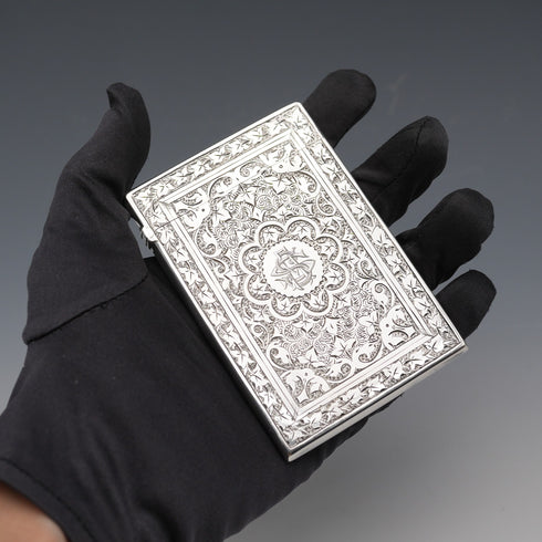 1882 British Antique Sterling Silver Card Case 56g Deakin & Francis Ltd