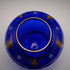 British Vintage Victorian Style Blue Glass Enamel Decorated Flower Vase