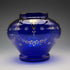 British Vintage Victorian Style Blue Glass Enamel Decorated Flower Vase