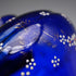 British Vintage Victorian Style Blue Glass Enamel Decorated Flower Vase