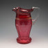 UK Vintage Victorian Cranberry Glass Enamel Decorated Jug