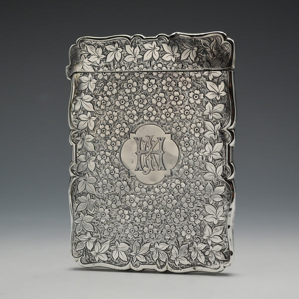 1885年 英国アンティーク 純銀製カードケース 54g Frederick Marson