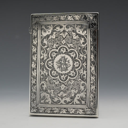 1882 British Antique Sterling Silver Card Case 56g Deakin & Francis Ltd