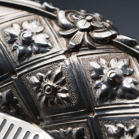 1865年 英国アンティーク シルバープレート製 コンポート 直径29cm