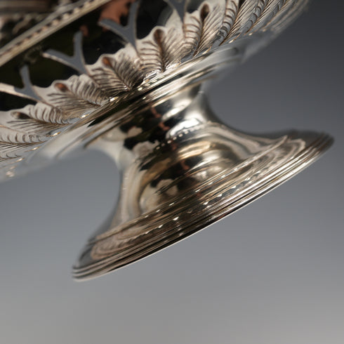 1865年 英国アンティーク シルバープレート製 コンポート 直径29cm