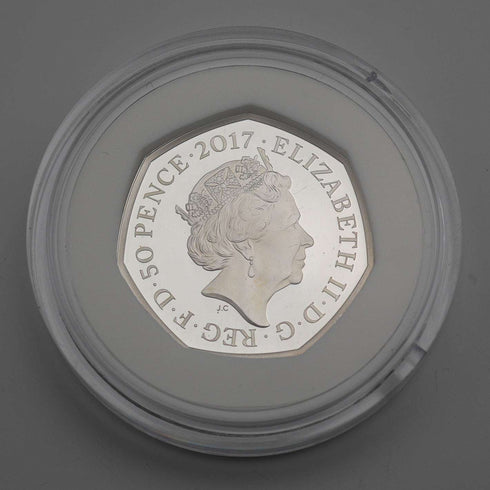 英国 ビアトリクス・ポター 生誕150年記念 「ジェレミーフィッシャー」50ペンス記念銀貨 RoyalMint ケース・説明書付 02065