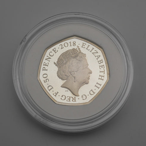 UK Beatrix Potter 150th Anniversary "Mrs. Tittlemouse" 50 Pence Commemorative Silver Coin Royal Mint with Case and Booklet 24619