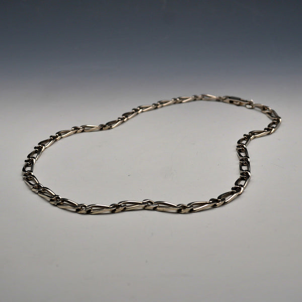 Vintage Figaro Chain Sterling Silver Necklace 56cm 44g