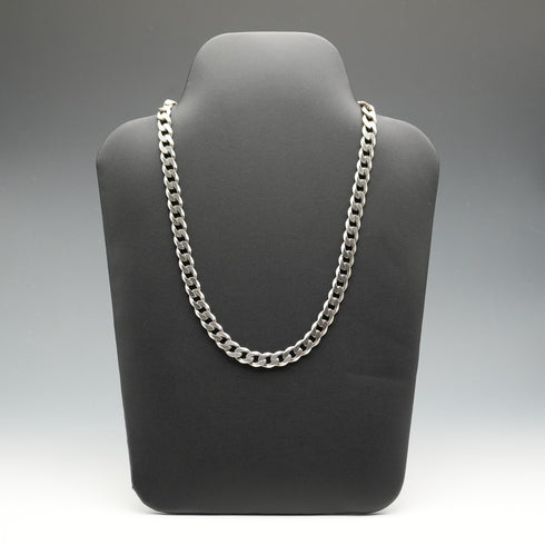 British Vintage Sterling Silver Curb Chain Necklace, 51cm, 64g
