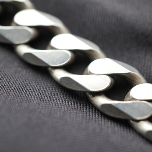 British Vintage Sterling Silver Curb Chain Necklace, 51cm, 64g