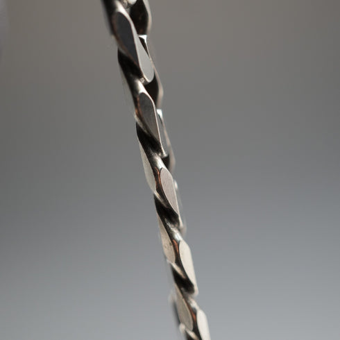 British Vintage Sterling Silver Curb Chain Necklace, 51cm, 64g