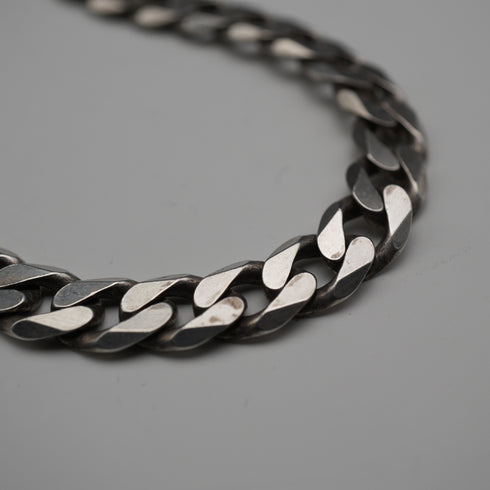 British Vintage Sterling Silver Curb Chain Necklace, 51cm, 64g