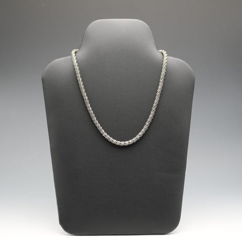 Vintage Sterling Silver 3D Curved Link Necklace 46cm 33g