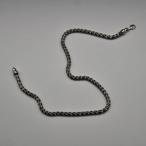 Vintage Sterling Silver 3D Curved Link Necklace 46cm 33g