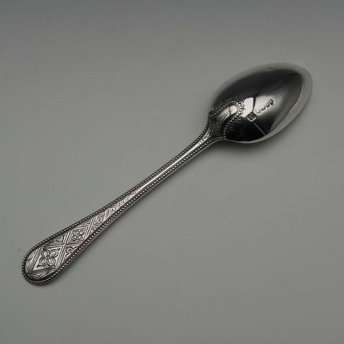 1866 British Antique Solid Silver Christening Spoon, 37g, Cased, Martin, Hall & Co