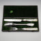Circa 1838 English Antique Sterling Silver & Mother-of-Pearl Christening Cutlery Set in Case by Samuel Harwood
