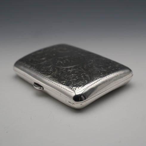1906年 英国アンティーク 純銀製 シガレットケース 65g William Neale