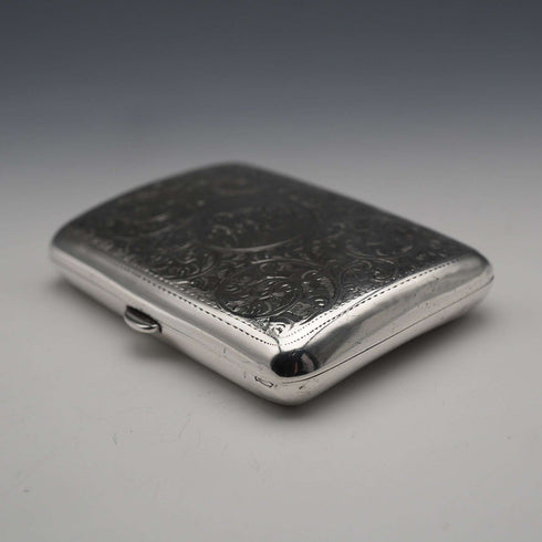 1906年 英国アンティーク 純銀製 シガレットケース 65g William Neale
