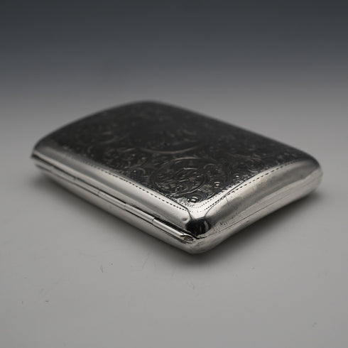 1906年 英国アンティーク 純銀製 シガレットケース 65g William Neale