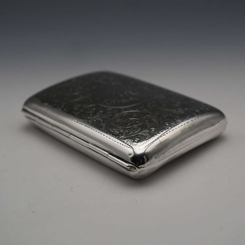 1906年 英国アンティーク 純銀製 シガレットケース 65g William Neale