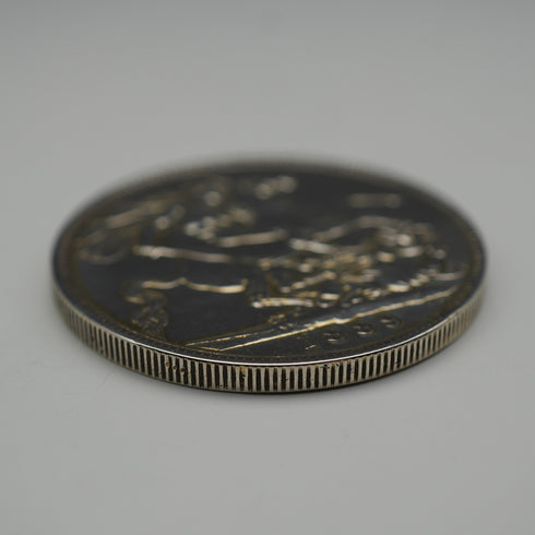 英国アンティーク 1889年 クラウン銀貨 ジュビリーヘッド/聖ジョージの竜退治 28g