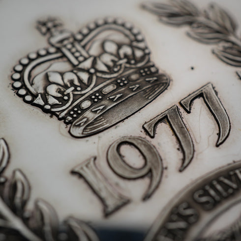 1977年 英国エリザベス2世女王 戴冠25周年 記念銀貨 45g Birmingham Mint ケース付