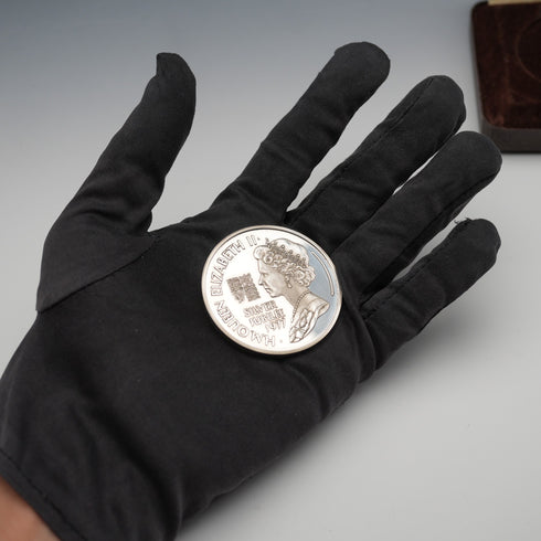 1977年 英国エリザベス2世女王 戴冠25周年 記念銀貨 45g Birmingham Mint ケース付