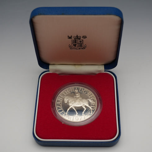1977年 英国 エリザベス2世女王 戴冠25周年 記念銀貨 28g RoyalMint ケース・説明書付