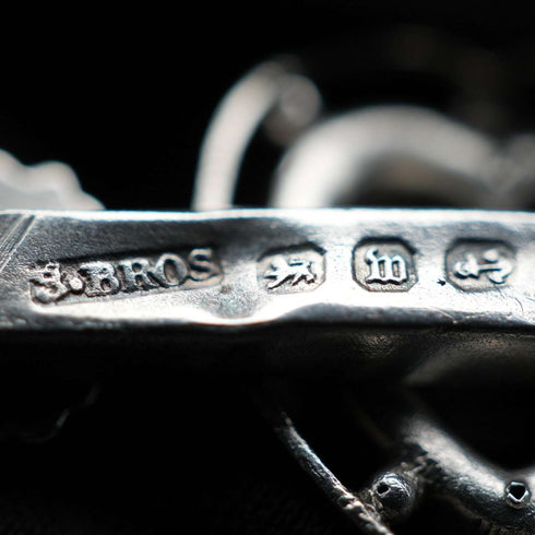 1896年 英国アンティーク 船乗り スウィートハート 純銀製ブローチ 3.7g S.BROS