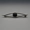 British Vintage Sterling Silver Green Stone Brooch by Hjaltasteyn Ltd