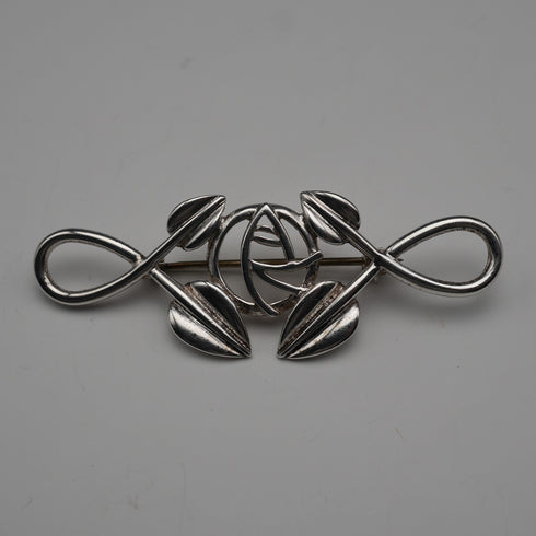 British Vintage Rennie Mackintosh Style Sterling Silver Brooch 7.2g Carrick