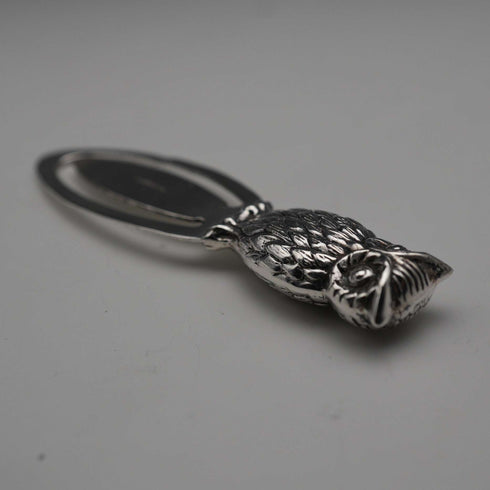 British Vintage Owl Ornament Sterling Silver Bookmark by Ari D Norman
