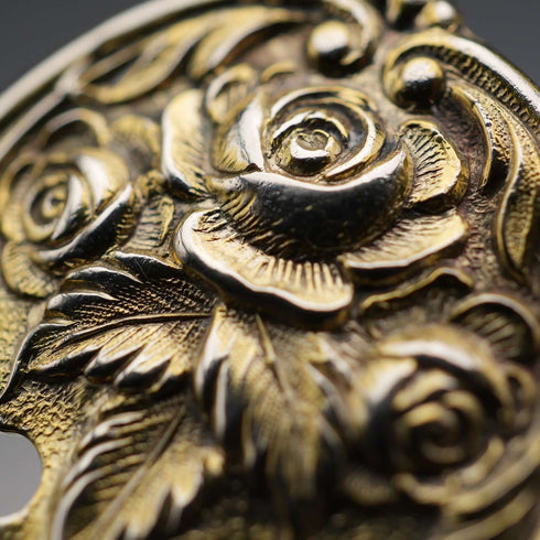 1940s US Vintage Floral Decoration Sterling Silver & Gold Plated Bookmark S. Kirk and Son