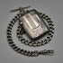 Circa 1900 British Antique Sterling Silver Albert Chain 48g Sterling Silver Vesta Case Fob