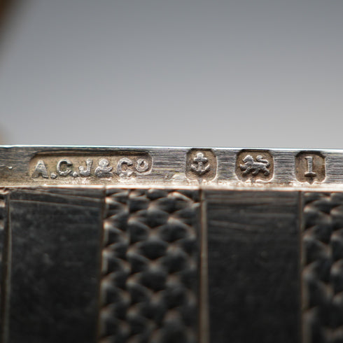 Circa 1900 British Antique Sterling Silver Albert Chain 48g Sterling Silver Vesta Case Fob