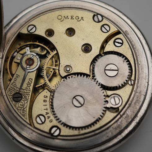 1920年頃 アンティーク オメガ 懐中時計 900シルバーハンターケース 動作良好